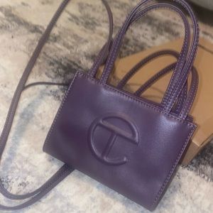 Telfar small Eggplant shopping bag